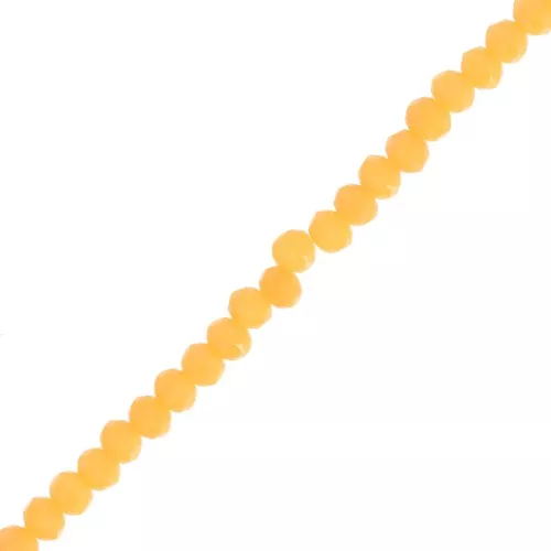 Rondelle beads faceted - round flattened 3.5x3 mm - Opaque Mustard x38cm