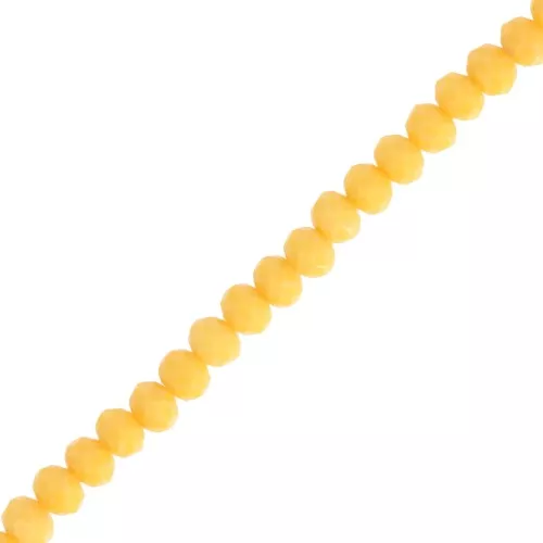Rondelle beads faceted - round flattened 4.5x3.5 mm - Opaque Mustard x38cm