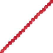 Rondelle beads faceted - round flattened 3.5x3 mm - Opaque Dark Red x32cm|raw }}
