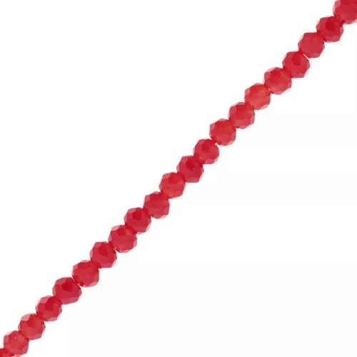 Rondelle beads faceted - round flattened 3.5x3 mm - Opaque Dark Red x32cm