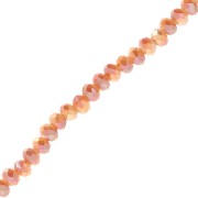 Rondelle beads faceted - round flattened 4.5x3.5 mm - Beige Golden AB x40cm