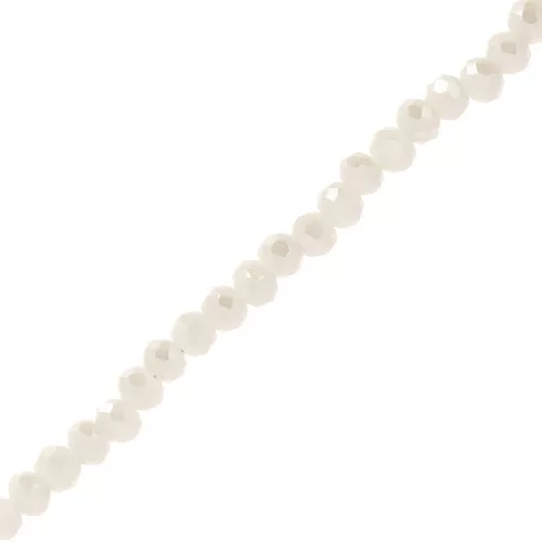 Rondelle beads faceted - round flattened 3.5x3 mm - Opaque Champagne x30cm