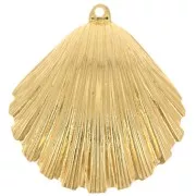 25x23mm Shell pendant - Fine gold plated x1