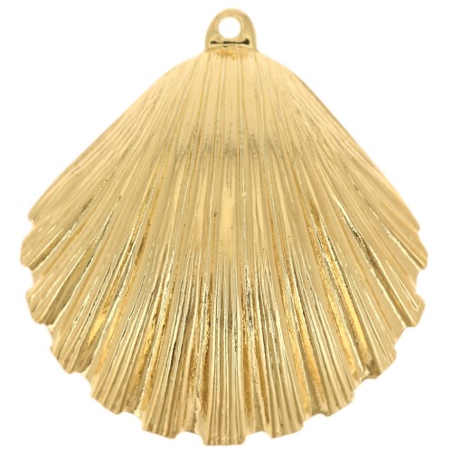25x23mm Shell pendant - Fine gold plated x1