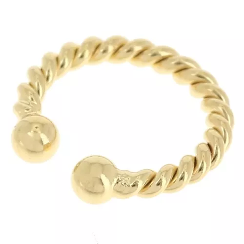 Fine gold plated 13 mm twisted effect earring with balls x1