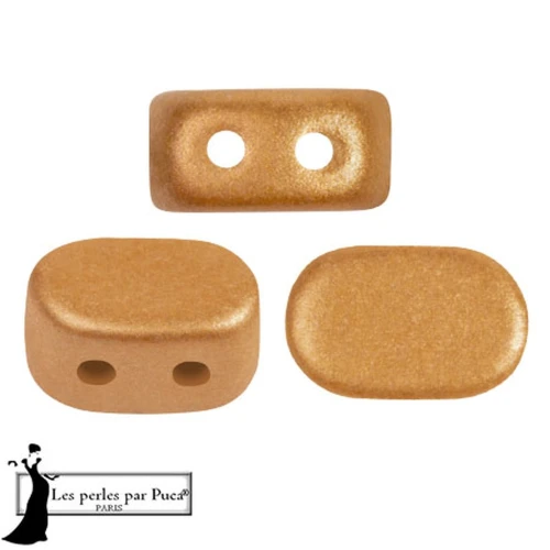 4x6mm Lipsi® glass beads by Puca® - Apricot Metallic Mat x10g