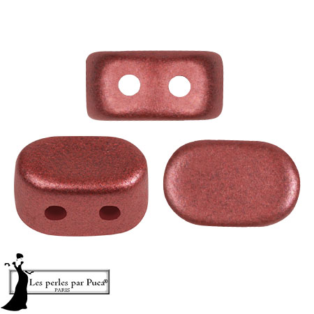 4x6mm Lipsi® glass beads by Puca® - Cherry Metallic Mat x10g