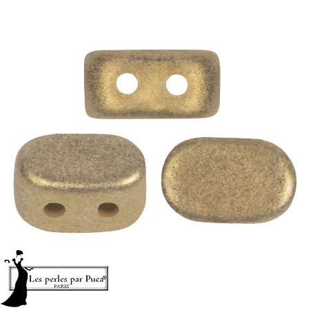 4x6mm Lipsi® glass beads by Puca® - Gold Metallic Mat x10g