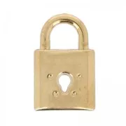 Padlock pendant CCB 40 mm golden tone x1