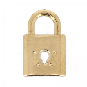 Padlock pendant CCB 40 mm golden tone x1