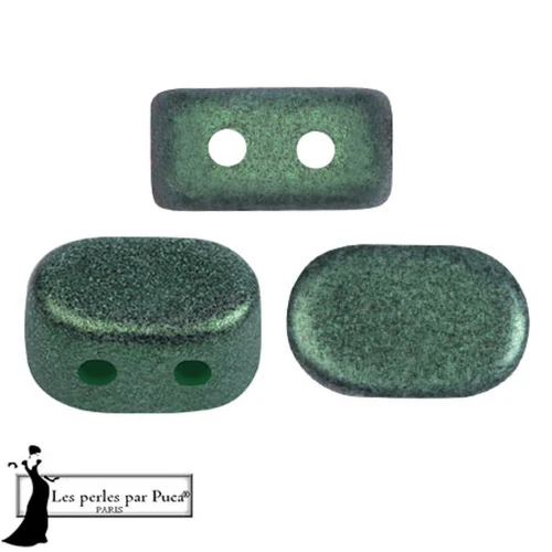 4x6mm Lipsi® glass beads by Puca® - Green Forest Metallic Mat x10g