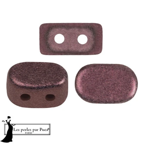 4x6mm Lipsi® glass beads by Puca® - Old Red Metallic Mat x10g