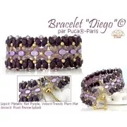 4x6mm Lipsi® glass beads by Puca® - Purple Metallic Mat x10g