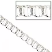 Square links chain 1.6mm fine silver plating x1m