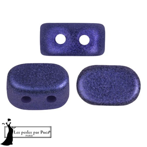 4x6mm Lipsi® glass beads by Puca® - Royal Blue Metallic Mat x10g