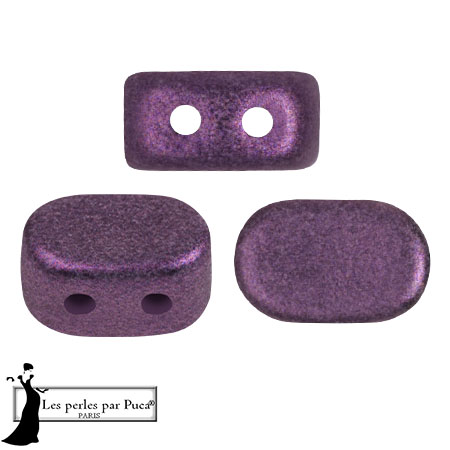 4x6mm Lipsi® glass beads by Puca® - Dark Lilac Metallic Mat x10g