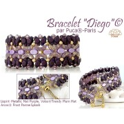 4x6mm Lipsi® glass beads by Puca® - Dark Lilac Metallic Mat x10g