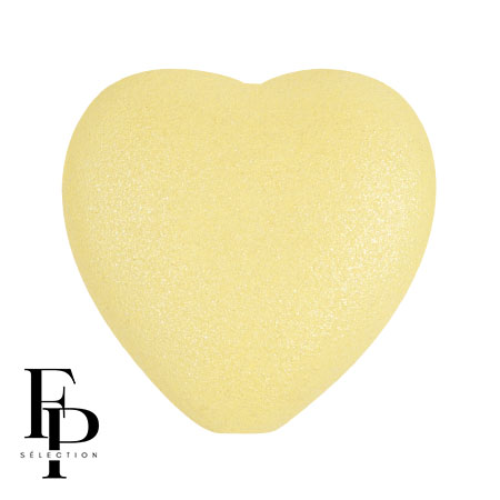 16x15mm Glass heart bead - Vogue Canary Yellow Mat x1