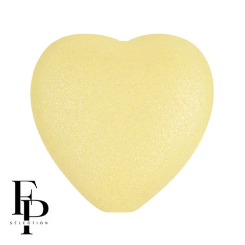 16x15mm Glass heart bead - Vogue Canary Yellow Mat x1