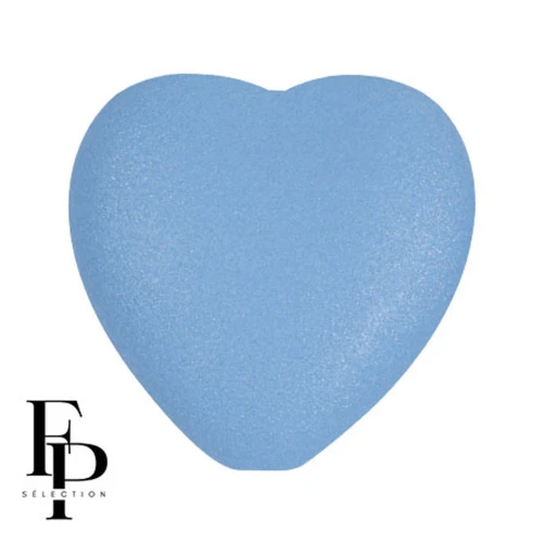 16x15mm Glass heart bead - Vogue Celestial Blue Mat x1