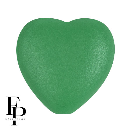 16x15mm Glass heart bead - Vogue Green Garden Mat x1
