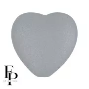 16x15mm Glass heart bead - Vogue Grey Medium Mat x1