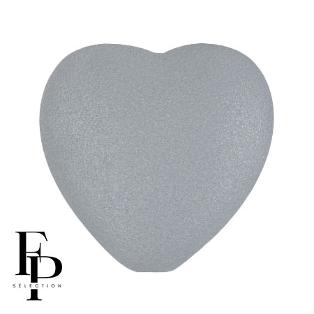 16x15mm Glass heart bead - Vogue Grey Medium Mat x1