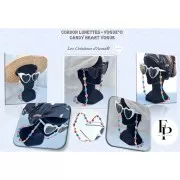 16x15mm Glass heart bead - Vogue Indian Rose Mat x1