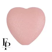 Heart - 16x15mm Glass heart bead - Vogue Rose Nude Mat x1 16x15mm Glass heart bead - Vogue Rose Nude Mat x1