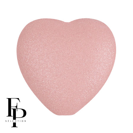 16x15mm Glass heart bead - Vogue Rose Nude Mat x1
