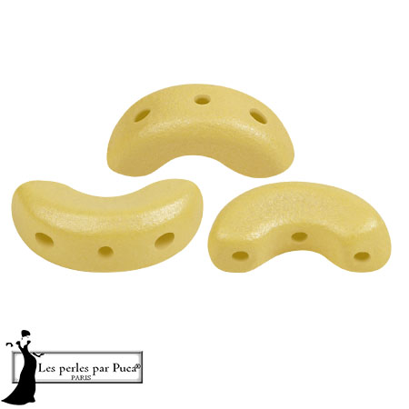 5x10mm Arcos® glass beads by Puca® - Vogue Canary Yellow Mat x10g