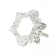 Cabochon setting EdelweissPureCrystal 4753 14 mm rhodium tone x1