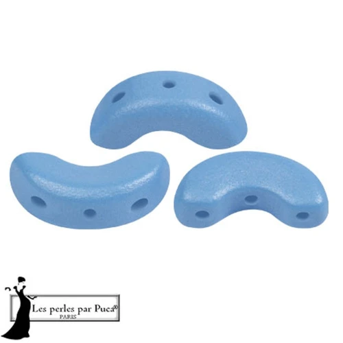 5x10mm Arcos® glass beads by Puca® - Vogue Celestial Blue Mat x10g