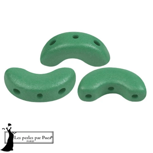 5x10mm Arcos® glass beads by Puca® - Vogue Green Garden Mat x10g