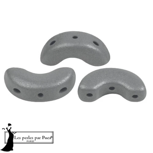 5x10mm Arcos® glass beads by Puca® - Vogue Grey Medium Mat x10g