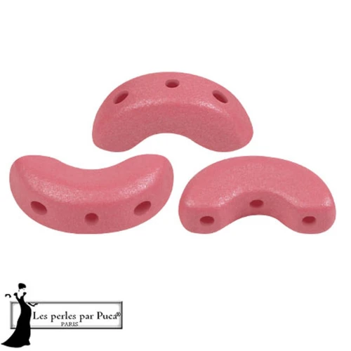 5x10mm Arcos® glass beads by Puca® - Vogue Indian Rose Mat x10g