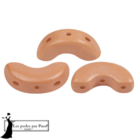 5x10mm Arcos® glass beads by Puca® - Vogue Orange Peach Mat x10g