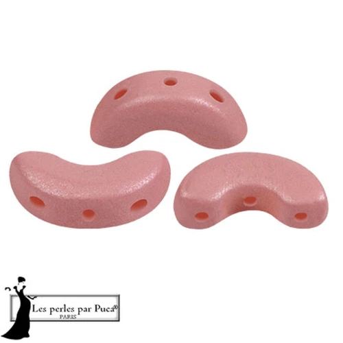 5x10mm Arcos® glass beads by Puca® - Vogue Rose Nude Mat x10g