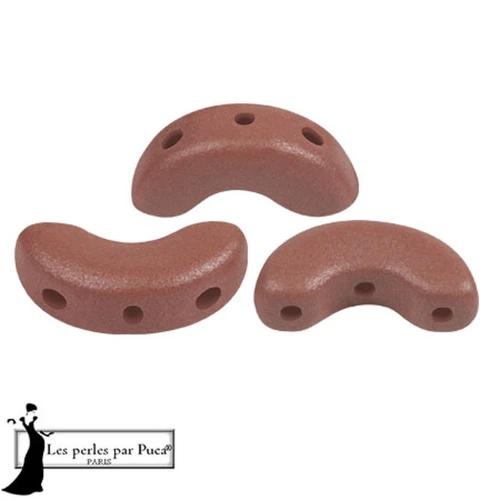 5x10mm Arcos® glass beads by Puca® - Vogue Terracotta Mat x10g