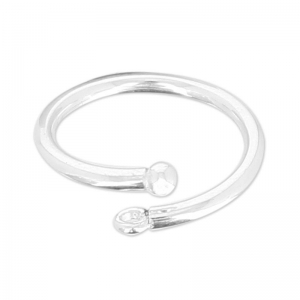 925 Sterling Silver flexible ring with 1 loop size 52 x1