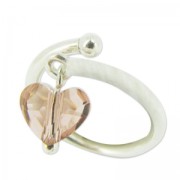 925 Sterling Silver flexible ring with 1 loop size 52 x1