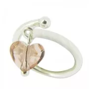 925 Sterling Silver flexible ring with 1 loop size 52 x1