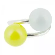 925 Sterling Silver flexible ring double size 52 for half-drilled x1