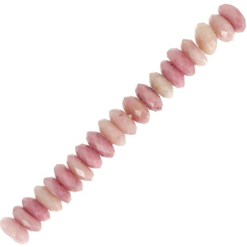 Heishi beads faceted rondelles - gemstone 5x2 mm - Rhodonite x20