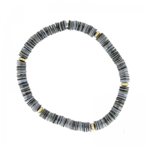 Bracelet sequins spangles 18 cm Grey x1