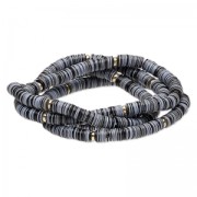 Bracelet sequins spangles 18 cm Grey  x1