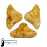 6x10mm Helios® glass beads by Puca® - White Stony Orange x10g