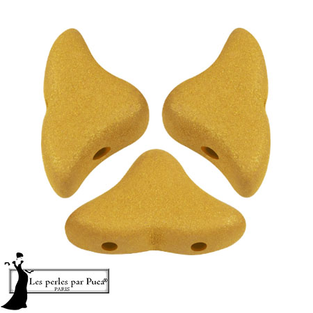 6x10mm Helios® glass beads by Puca® - Trendy Mustard Mat x10g