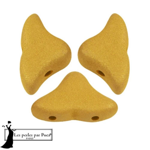 6x10mm Helios® glass beads by Puca® - Trendy Mustard Mat x10g