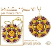 6x10mm Helios® glass beads by Puca® - Trendy Mustard Mat x10g